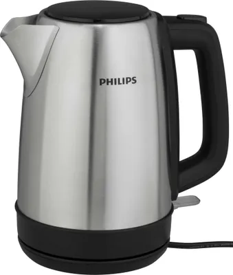 Produktbild von Philips Wasserkocher Daily Collection, 1.7 L, Leuchtanzeige, Klappdeckel + Kontrollanzeige, Metall (HD9350/90)