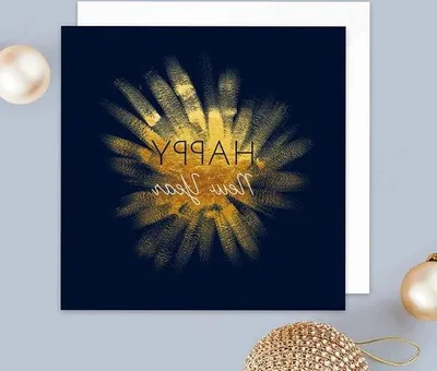 Produktbild von Famanu Wenskaarten Set Blau und Gold 2024 - 16 Karten - Hochwertiges Papier