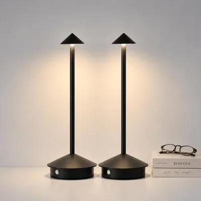 Produktbild von 2er schnurlose Tischlampe, tragbare LED-Schreibtischlampen, 1800 mAh wiederaufladbar, batteriebetrieben, Beleuchtung für Schlafzimmer, Esszimmer, Rest
