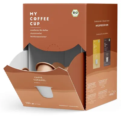 Zdjęcie produktu dla My Coffee Cup Caffè Caramel, Kapsułka kawy, Kawa, Lekko palona, Nespresso, 4/10, Biały