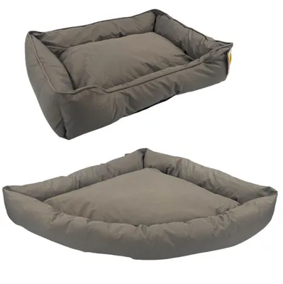 Produktbild von Hundebett grau, Eckvariante 75x75x15 cm und Rechteckig 73x58x20 cm, Ausführung:Eckvariante