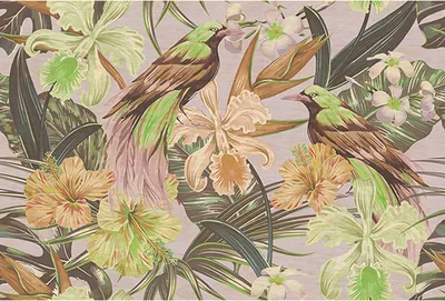 Produktbild von Tadessi Fototapete | Blumen | 4.00 m x 2.70 m | Grün | Braun | Wandbild | Digitaldruck