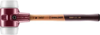 Produktbild von Halder Schonhammer Durchmesser 80mm 2930g Simplex mit Holzstiel Super-Kunststoff weiß - 3007080