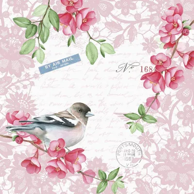 Produktbild von 20 Servietten Sweet Bird 33x33cm
