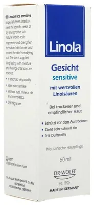Zdjęcie produktu dla Linola Face Sensitive Krem do twarzy do skóry suchej i wrażliwej, 50 ml