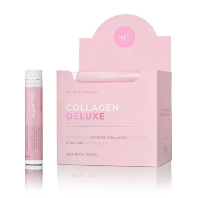 Produktbild von Swedish Collagen Deluxe – Fischkollagen 12.500 mg + Hyaluronsäure, 20 x 25 ml vials