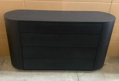 Produktbild von Casa Padrino Luxus Kommode mit 4 Schubladen Schwarz 140 cm - Luxus Möbel