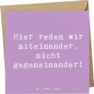 Produktbild von Mr. & Mrs. Panda Grußkarte Spruch Konflikte friedlich lösen - Lavendeltraum - Geschenk, respektvoller Dialog, Harmonie, Klappkarte, Verbindungen stärken, Trost, Vertrauem