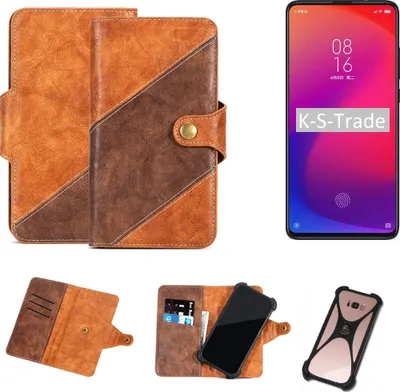 Produktbild von K-S-Trade Handyhülle Schutzhülle Bookstyle Case Wallet-Case kompatibel mit Xiaomi Redmi 7 Cover Klapphülle Kantenschutz Smartphone dunkelbraun