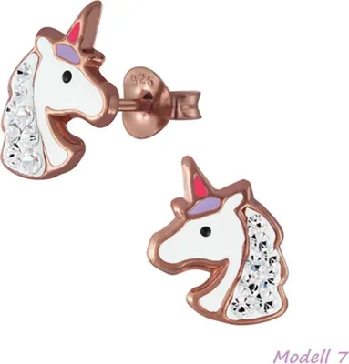 Produktbild von Kinderohrstecker: Mädchen Ohrringe Silber „Einhorn“ Modell 7