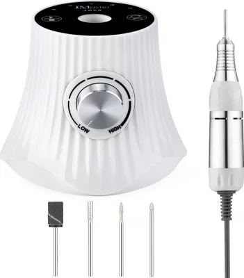 Obrázek produktu pro JCMASTER® JCM-EUK6 Nehtová frézka - německá značka - sada na gelové a akrylové nehty, profesionální elektrický nástroj, pedikúra, umělé nehty, plynulá regulace dotyku, včetně 4x bitů