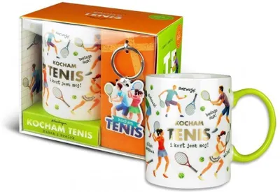 Zdjęcie produktu dla Zestaw kubek + brelok Kocham tenis