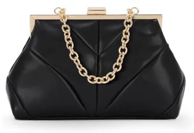 Immagine prodotto di Borse a tracolla eleganti da donna - in Pelle finta nera - Borsa da sera con catena