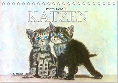 Produktbild von KATZEN PortraiTierART (Tischkalender 2026 DIN A5 quer), CALVENDO Monatskalender