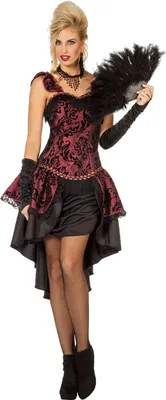 Produktbild von Burlesque "Cherry Cheeks" Kostüm für Damen | Rot Schwarz Größe: 46