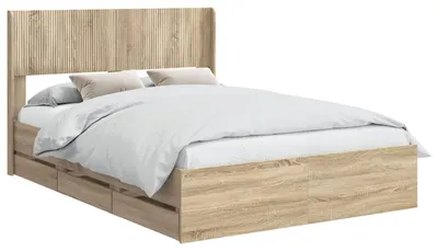 Immagine prodotto di Struttura letto con contenitore e testiera in rovere Sonoma 140 x 200 cm
