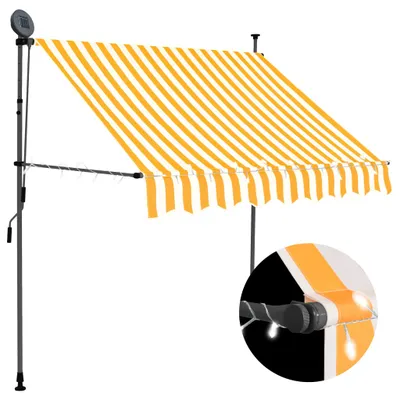 Produktbild von The Living Store Einziehbare Markise Handbetrieben mit LED 100 cm Weiß Orange