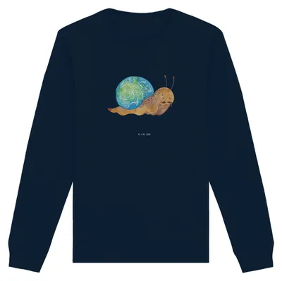 Produktbild von Mr. & Mrs. Panda Baumwoll Pullover Schnecke Sir Größe XXL - French Navy - Geschenk, Lebenszeit, Sweater, Pulli, Bio, Sweatshirt, Weisheit, Lebensmut, Motivation