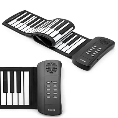 Zdjęcie produktu dla Huslog pianino elektryczne zwijane 49 klawiszy silikonowe USB-C dla dzieci i początkujących