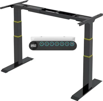 Produktbild von FLEXISPOT E6 Höhenverstellbarer Schreibtisch, mit 2 Motoren, 160 kg Tragkraft, Anti-Kollisionsschutz, 4 Memory-Steuerung & USB, 3-stufig (Schwarz)
