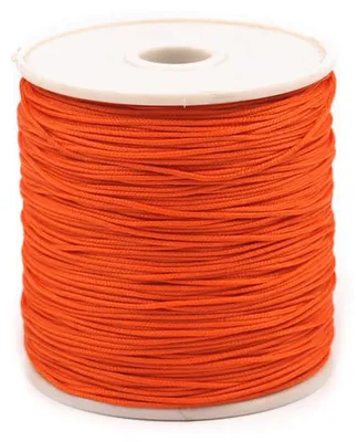 Produktbild von 90m Polyesterschnur 0,5/1mm geflochten Schmuckkordel Schmuckschnur Variantenwahl, Größe:1mm, Farbe:orange