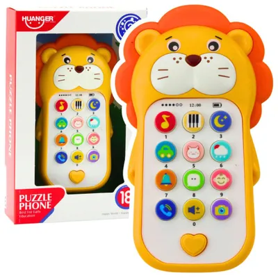 Image de Téléphone éducatif interactif pour les tout-petits, sons, mélodies, lion jaune