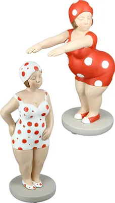 Immagine prodotto di Gilde Figur, Badenixe, "Becky", gepunktet, Kunstharz, rot, weiß, L. 9 cm, B. 8 cm, H. 20.5 cm 37055 4063387370551 2 Stück (2-fach sortiert)