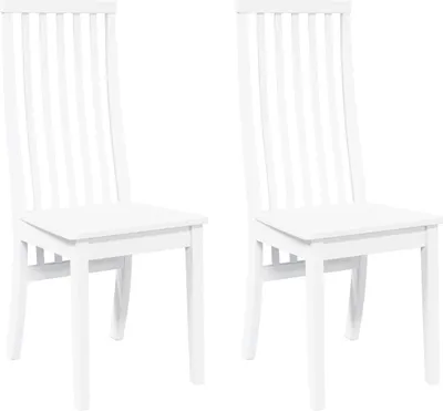 Immagine prodotto di vidaXL Sedie da pranzo 2 pz. Legno massiccio bianco in legno di gomma