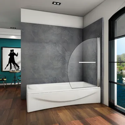Produktbild von 100x150cm Badewannenaufsatz Badewanne Nano-glas Duschwand duschabtrennung