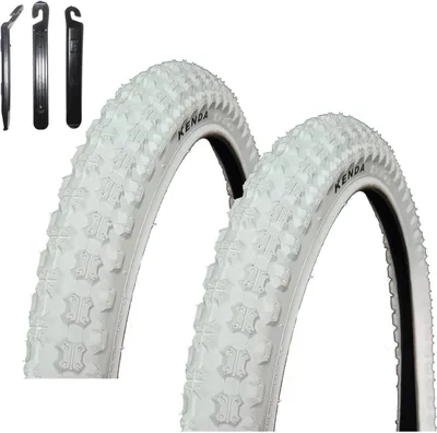 Produktbild von Angebot-Set / 2 x Kenda K-51 Fahrradreifen BMX Fahrradmantel in Weiß 58-406 (20 x 2.25) inkl. 3 Reifenheber
