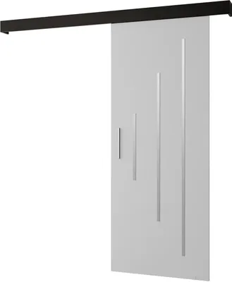 Produktbild von MEBLE KRYSPOL Salwador Y Schiebetür, 90x204 cm, Weiß, Schwarz , Silber