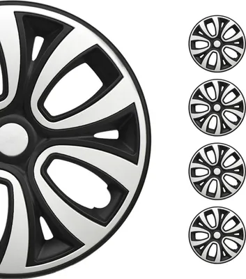 Produktbild von Radkappen 15 zoll Matt Schwarz & Weiß 4tlg satz