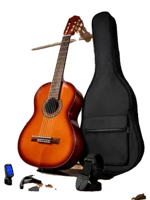Image de Guitare classique, kit de démarrage complet, modèle pour droitier, couleur marron