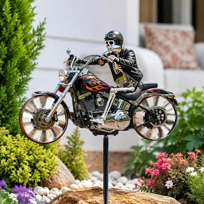 Obrázek produktu pro Odolná motocyklová větrná zvonkohra s lebkou