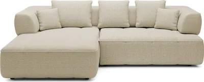 Produktbild von DomoHome Avangarde Ecksofa Moderne Eckcouch mit Verstellbarer Sitztiefe Wasserabweisendem Aragon-Stoffbezug und Hochwertiger Polsterung Linkes Layout 182x285x86cm Helles Beige