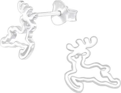 Produktbild von Rentier Kinder Ohrringe Ohrstecker 925 Sterling Silber
