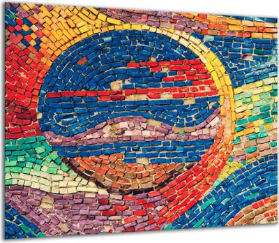 Produktbild von Herdabdeckplatten Glaskeramikkochfeld-Abdeckung Spritzschutz Glas 60x52cm Bunt Mosaik