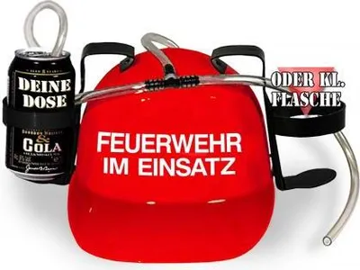 Produktbild von Trinkhelm Spaßhelm mit Printmotiv - Feuerwehr im Einsatz - 51645 Color - rot