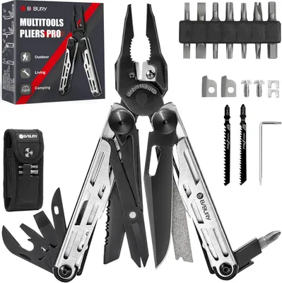 Multifunktionswerkzeug 32-in-1, Edelstahl, faltbar, mit Nylontasche