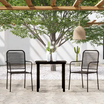 Produktbild von The Living Store 3-tlg. Garten-Essgruppe Schwarz