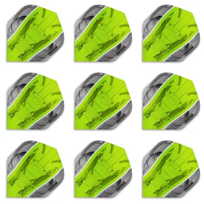 Produktbild von Pentathlon | Silver Edge | Dart Flights | Standard | 100 Micron | Grün | 3 Set = 9 Flights
