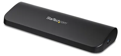 Produktbild von StarTech.com Dual Monitor USB 3.0 Laptop Docking Station mit HDMI/DVI/VGA, 3x USB-A Hub, GbE, Audio, Universal Type-A Dock für Windows/macOS/ChromeOS - TAA Konform, Kabelgebunden, USB 3.2 Gen 1 (3.1 Gen 1) Type-B, 10,100,1000 Mbit/s, 1000BASE-T, 100BASE-TX, 10BASE-T, IEEE 802.3, IEEE 802.3ab, IEEE 802.3u, Schwarz