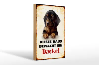 Produktbild von Holzschild Hund 20x30cm dieses Haus bewacht ein Dackel