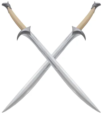 Produktbild von Pack 2 Schaumstoffschwerter Der Hobbit Orcrist aus Latex Thorins Schwert