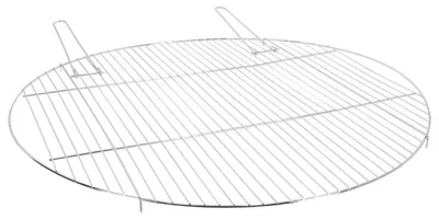 Image de Grille de barbecue ronde en acier avec poignées - Argenté - D 82,5 cm