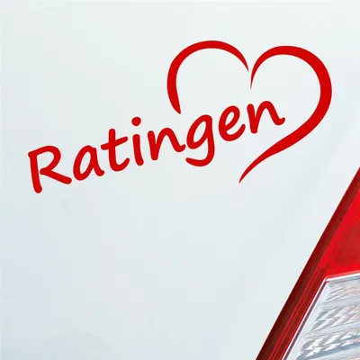 Produktbild von Auto Aufkleber Ratlingen Herz Stadt City Liebe Love Heart 17x8 cm Rot Sticker Heckscheibenaufkleber