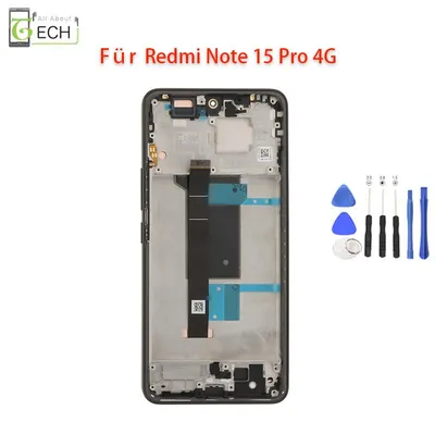 Produktbild von Original Xiaomi Redmi Note 15 Pro 4G 25100RA69G LCD Display mit Rahmen Touchscreen