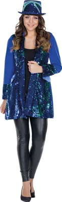 Produktbild von Rubies 13483 - Paillettenjacke, Wendepailletten Jacke, Blau/Grün, Gr. 36 - 48 Größe: 42