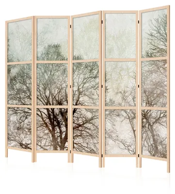 Immagine prodotto di LUMASOUL, divisorio giapponese, paravento, elemento divisorio per ambienti, 225x172 cm, in legno, composto da 5 pannelli, decorativo, stile shoji, pieghevole, autoportante, ideale come schermo divisorio per ambienti domestici