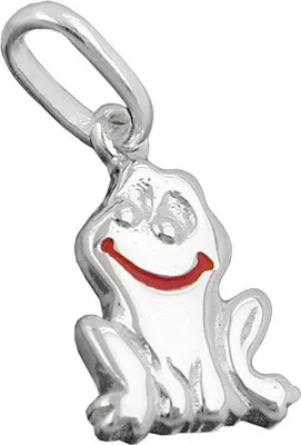 Produktbild von Anhänger Silberanhänger lächelnder Frosch aus 925 Silber für Kinder